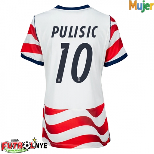 Camiseta Estados Unidos Christian Pulisic #10 Primera Equipación para mujer Mundial 2026 manga corta